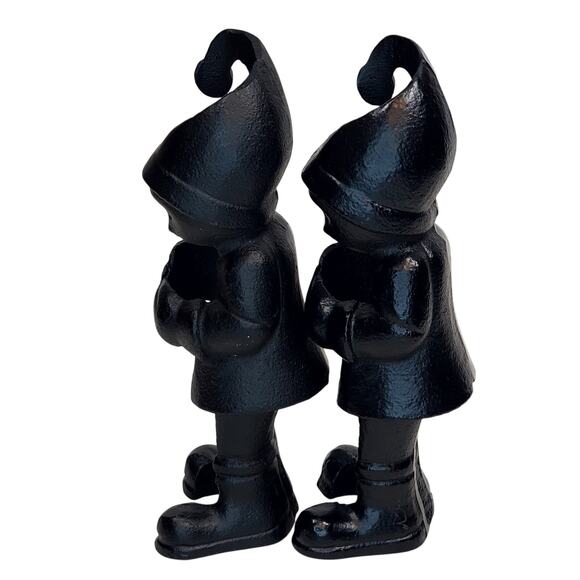 Elf Cast Iron Taper Candle Holders Crate and Barrel 5.5" - Picture 6 of 8